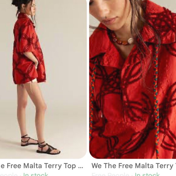 new WE THE FREE free people malta terry top S M - Picture 2 of 2
